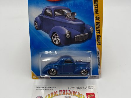 2009 Hot Wheels New Models #25 Custom 41 Willys Coupe Blue 34F For Sale