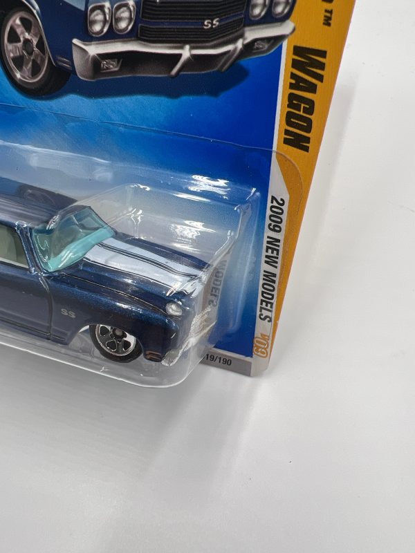 2009 Hot Wheels New Models #19 70 Chevelle SS Wagon Blue 10i For Sale