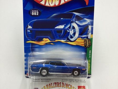 2002 Hot Wheels Treasure Hunt Real Riders #2 71 Plymouth GTX Blue 277C Sale