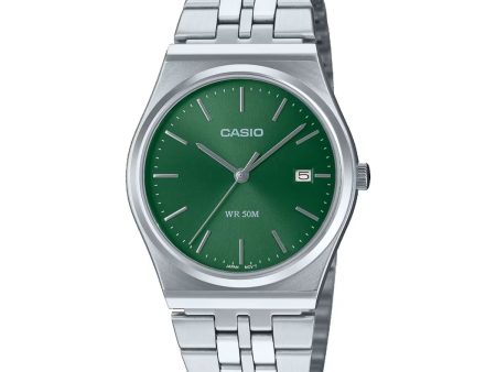 Men s Watch Casio MTP-B145D-3AVEF Green Silver (Ø 35 mm) on Sale