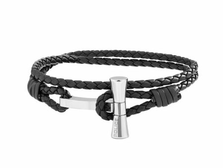 Men s Bracelet Police PJ.26461BLB-01 Leather 19 cm For Discount