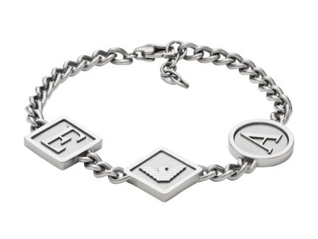 Men s Bracelet Emporio Armani STATION CHAIN Stainless steel For Sale